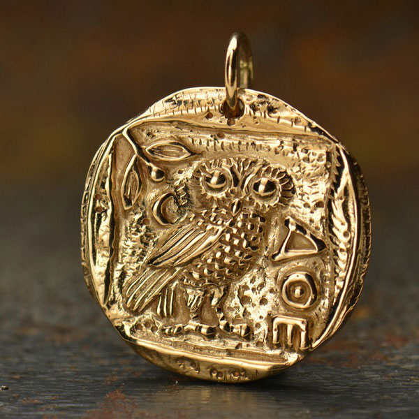Ancient Greek Goddess Athena & Owl Coin Pendant by A.LeONDARAKIS • Eternal  Elegance