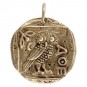 Coin Charm Athena Owl Charm Owl of Athena Bronze 24x19mm