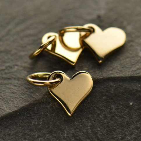 Small Heart Jewelry Charm - Bronze 10x7mm