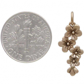 Bronze Cherry Blossoms Charm 23x9mm