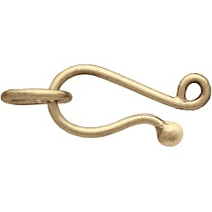 Natural Bronze Simple Hook & Eye Clasp