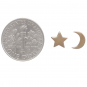 Bronze Stud Earrings - Star and Moon 7x5mm