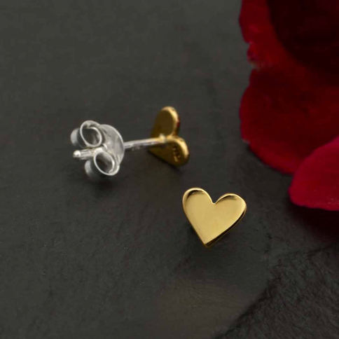 Bronze Heart Post Earrings 5x6mm