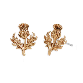 Bronze Dimensional Thistle Post Earrings 13x11mm