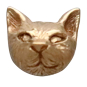 Bronze 3D Cat Head Post Earrings 6x7mm