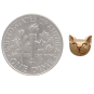 Bronze 3D Cat Head Post Earrings 6x7mm dime view