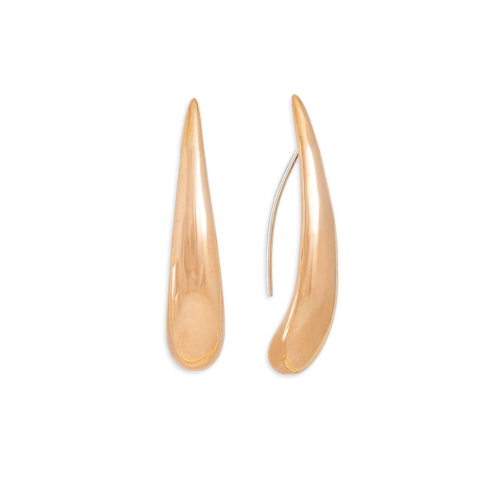 Nina Designs Bronze Long Teardrop Hook Earrings 36x8mm