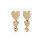 Nina Designs Bronze Cascading Hearts Post Earrings 28x11mm