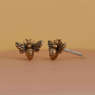 Bee Post Earrings in Bronze