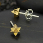 Bronze Merkaba Post Earrings 6x6mm