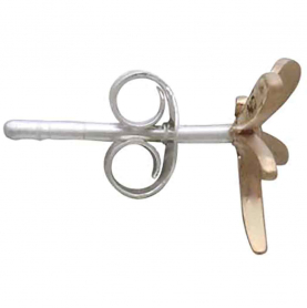 Bronze Dragonfly Post Earrings 9x10mm