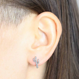 Bronze Cactus Post Earrings 12x6mm