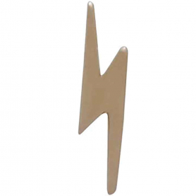 Bronze Lightning Bolt Post Earrings 14x4mm