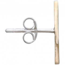 Bronze Lightning Bolt Post Earrings 14x4mm