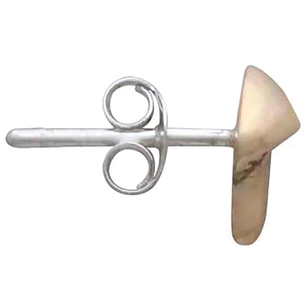 Bronze Mushroom Stud Earrings 8x6mm