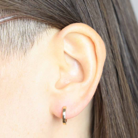 Bronze Plain Huggie Hoops 11x11mm