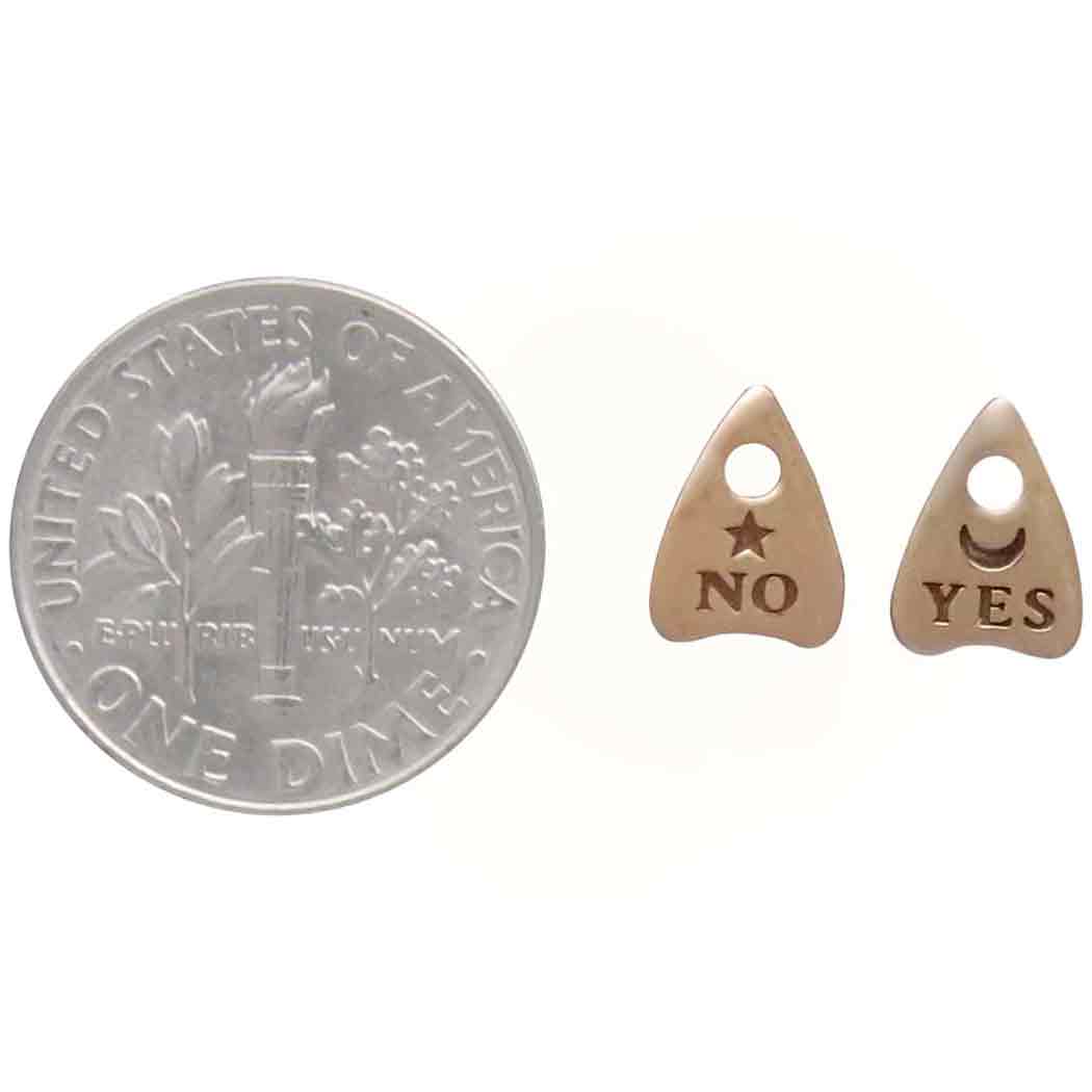 Bronze Ouija Post Earrings 9x6mm