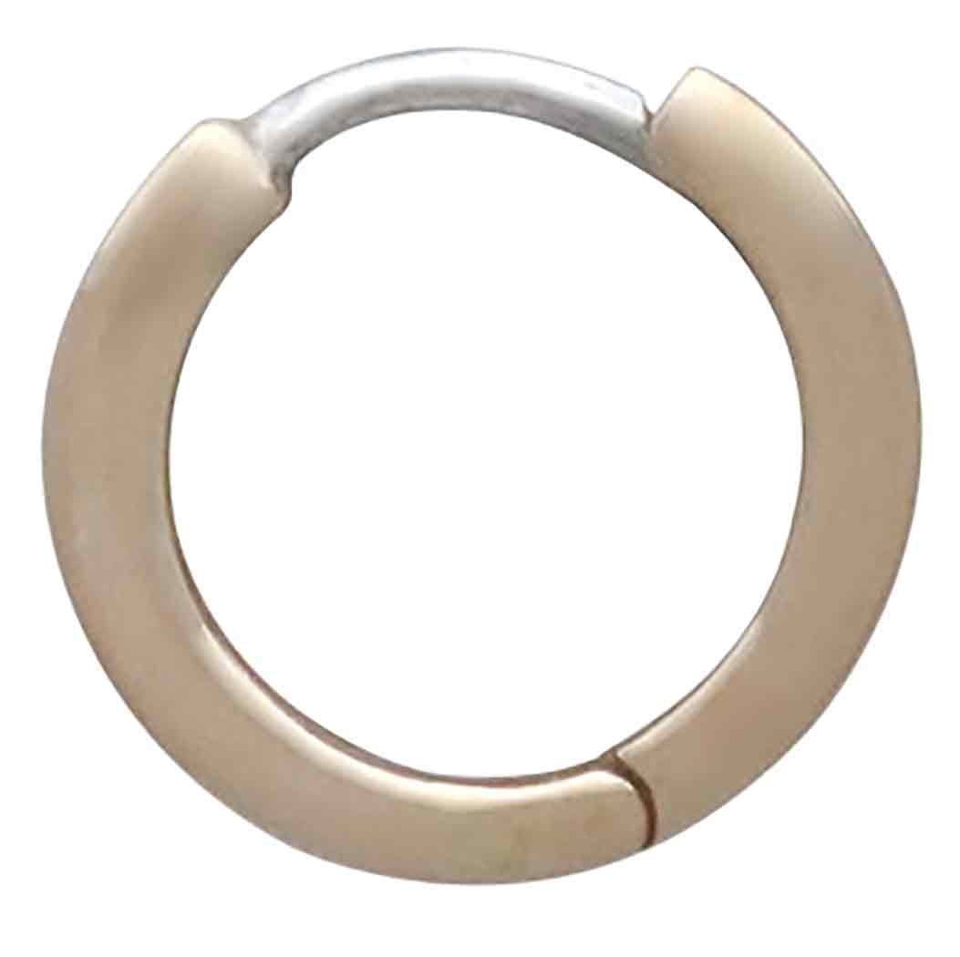 Bronze Plain Huggie Hoop Earrings 13mm Side View