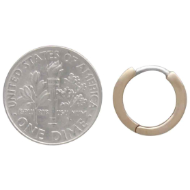 Bronze Plain Huggie Hoop Earrings 13mm with Dime