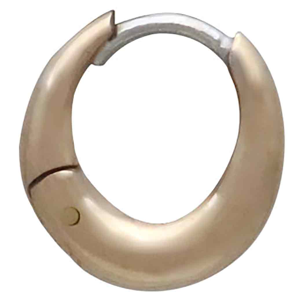 Bronze Teardrop Huggie Hoop Earrings Side View