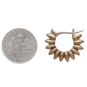 Bronze Ridged Huggie Hoop Earrings with Dime