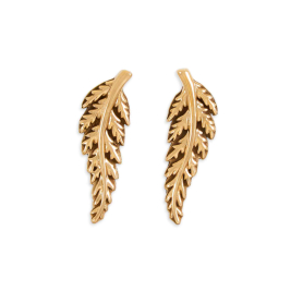 Bronze Fern Post Earrings 22x7mm