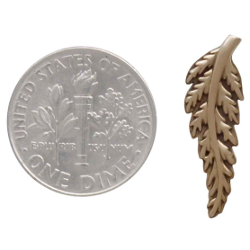 Bronze Fern Post Earrings with Dime