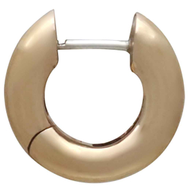 Bronze Thick Round Huggie Hoop Earrings 15x4mm side view