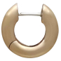 Bronze Thick Round Huggie Hoop Earrings 15x4mm side view