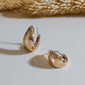 Bronze Large Teardrop Huggie Hoops 15x8mm