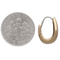 Bronze Large Teardrop Huggie Hoop Earrings with Dime