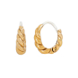 Nina Designs Bronze Twisted Teardrop Huggie Hoops 13x15mm