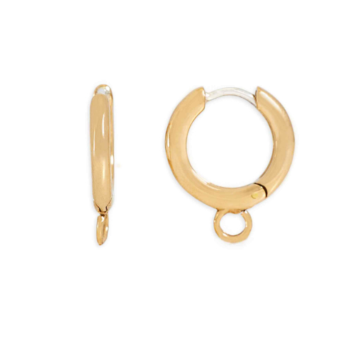 Nina Designs Bronze Round Wire Huggie Hoops with Loop 14x16mm