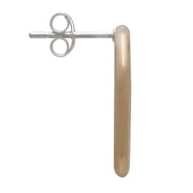 Bronze Hollow Oval Post Earring Side View