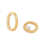 Bronze Hollow Oval Post Earring 20x12mm