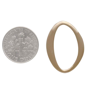 Bronze Asymmetrical Oval Post Earrings with Dime