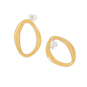 Nina Designs Bronze Asymmetrical Oval Post Earrings 24x18mm