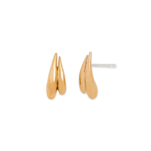 Nina Designs Bronze Double Teardrop Post Earrings 14x6mm