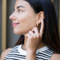 Bronze Large Teardrop Huggie Hoops 25x10mm on model