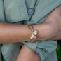 Bronze Ginkgo Bracelet on wrist