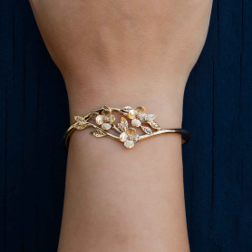 Bronze Dogwood Flower Bracelet on model