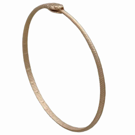 Bronze Ouroboros Bangle Bracelet Three Quarter View