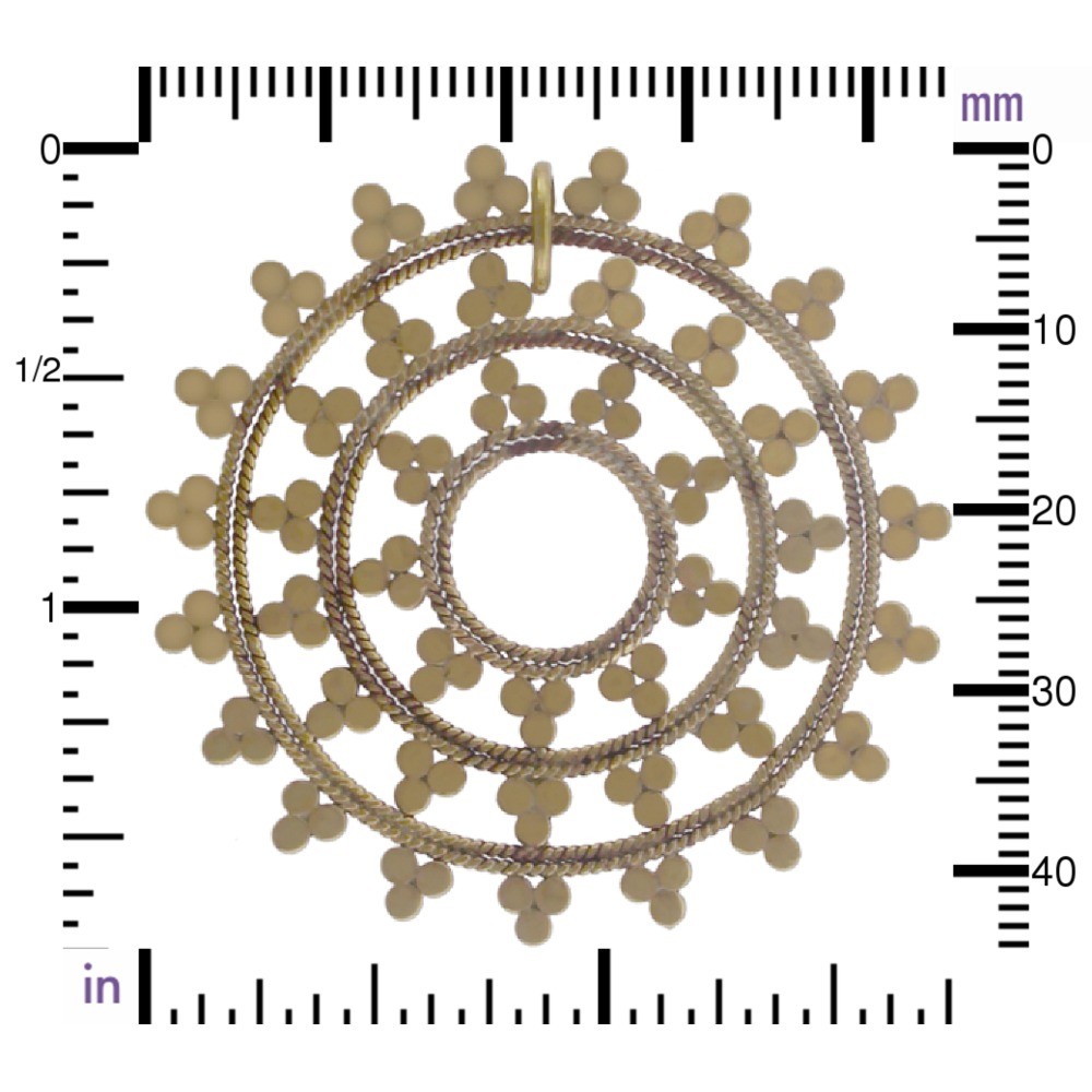 Large Mandala Pendant - Bronze 45x44mm