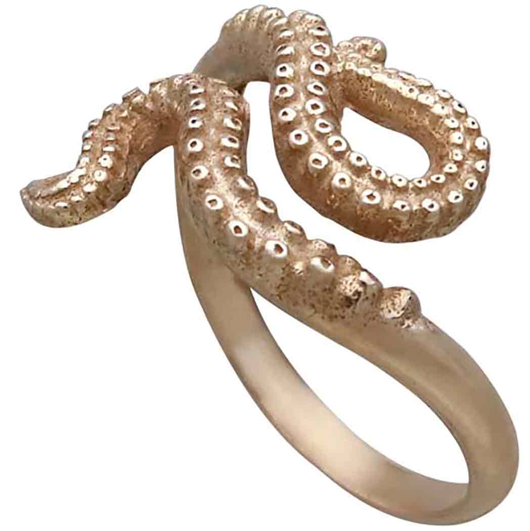 Bronze Octopus Tentacle Adjustable Ring