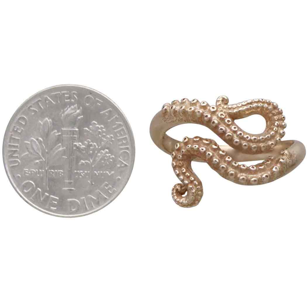 Bronze Octopus Tentacle Adjustable Ring