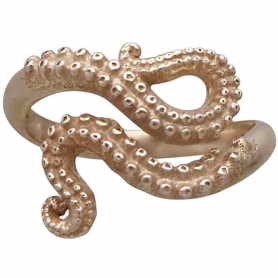 Bronze Octopus Tentacle Adjustable Ring