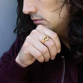 Bronze Chunky Skull Ring