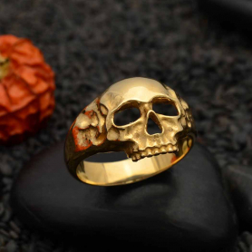 Bronze Chunky Skull Ring