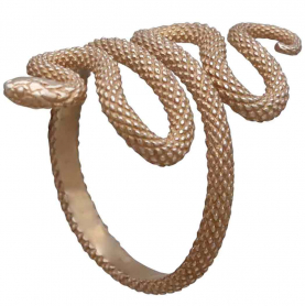 Bronze Textured Adjustable Snake Ring