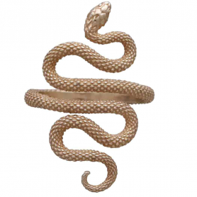 Bronze Textured Adjustable Snake Ring